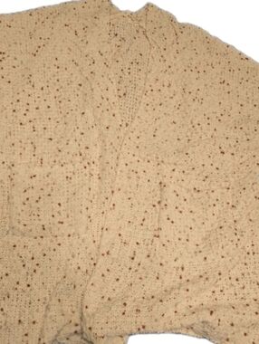 Maurices White Speckled Red Hearts Knit Open Front Cardigan Sweater 3X Layered